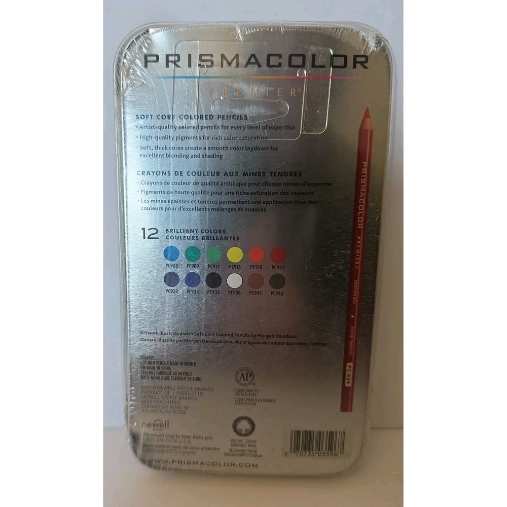 Prismacolor Colored Pencils, set of 12 pencils, Soft core NWT - Picture 2 of 2